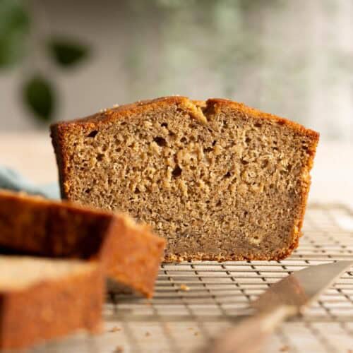 Sourdough banana bread interior.