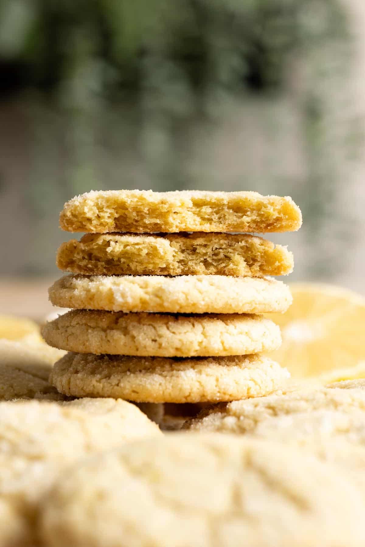 A stack of sourdough lemon cookies.