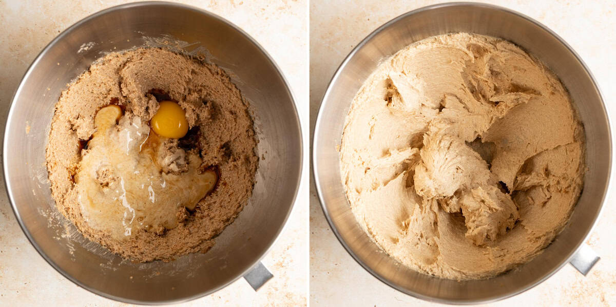 Add egg yolk, discard and vanilla. Beat until creamy and fluffy.